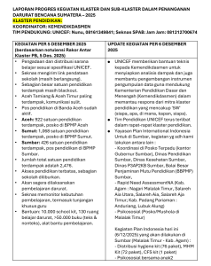 LAPORAN KLASTER PENDIDIKAN PENANGANAN  DARURAT BENCANA SUMATERA – 2025